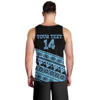 Fiji Rugby 2025 Custom Men Tank Top Fijian Tapa Toso Viti Toso - Black LT14 - Polynesian Pride