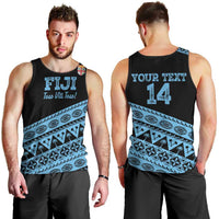 Fiji Rugby 2025 Custom Men Tank Top Fijian Tapa Toso Viti Toso - Black LT14 - Polynesian Pride