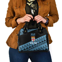 Fiji Rugby 2025 Custom Shoulder Handbag Fijian Tapa Toso Viti Toso - Black
