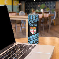Fiji Rugby 2025 Custom Skinny Tumbler Fijian Tapa Toso Viti Toso - Black LT14 - Polynesian Pride