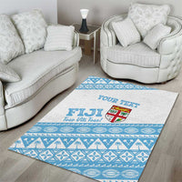 Fiji Rugby 2025 Custom Area Rug Fijian Tapa Toso Viti Toso - White LT14 - Polynesian Pride