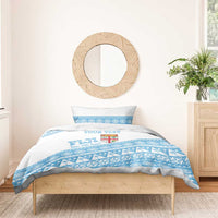 Fiji Rugby 2025 Custom Bedding Set Fijian Tapa Toso Viti Toso - White