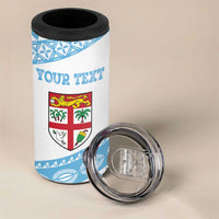 Fiji Rugby 2025 Custom 4 in 1 Can Cooler Tumbler Fijian Tapa Toso Viti Toso - White LT14 - Polynesian Pride