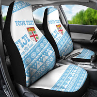 Fiji Rugby 2025 Custom Car Seat Cover Fijian Tapa Toso Viti Toso - White LT14 - Polynesian Pride