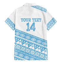 Fiji Rugby 2025 Custom Family Matching Mermaid Dress and Hawaiian Shirt Fijian Tapa Toso Viti Toso - White LT14 - Polynesian Pride