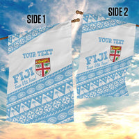 Fiji Rugby 2025 Custom Garden Flag Fijian Tapa Toso Viti Toso - White LT14 - Polynesian Pride