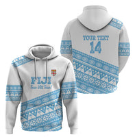 Fiji Rugby 2025 Custom Hoodie Fijian Tapa Toso Viti Toso - White LT14 - Polynesian Pride