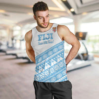 Fiji Rugby 2025 Custom Men Tank Top Fijian Tapa Toso Viti Toso - White LT14 White - Polynesian Pride