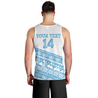 Fiji Rugby 2025 Custom Men Tank Top Fijian Tapa Toso Viti Toso - White LT14 - Polynesian Pride