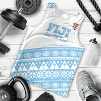 Fiji Rugby 2025 Custom Men Tank Top Fijian Tapa Toso Viti Toso - White LT14 - Polynesian Pride