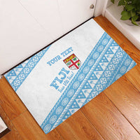 Fiji Rugby 2025 Custom Rubber Doormat Fijian Tapa Toso Viti Toso - White