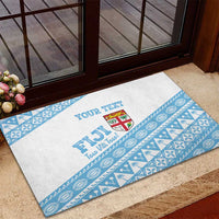 Fiji Rugby 2025 Custom Rubber Doormat Fijian Tapa Toso Viti Toso - White
