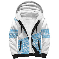 Fiji Rugby 2025 Custom Sherpa Hoodie Fijian Tapa Toso Viti Toso - White LT14 Unisex White - Polynesian Pride