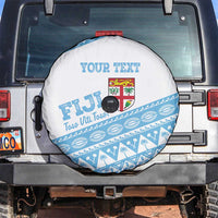 Fiji Rugby 2025 Custom Spare Tire Cover Fijian Tapa Toso Viti Toso - White LT14 White - Polynesian Pride
