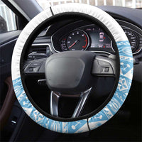 Fiji Rugby 2025 Steering Wheel Cover Fijian Tapa Toso Viti Toso - White LT14 - Polynesian Pride