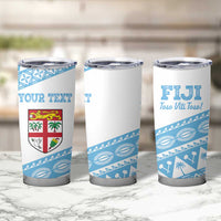 Fiji Rugby 2025 Custom Tumbler Cup Fijian Tapa Toso Viti Toso - White LT14 - Polynesian Pride