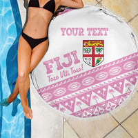 Fiji Rugby 2025 Custom Beach Blanket Fijian Tapa Toso Viti Toso - Pink LT14 - Polynesian Pride