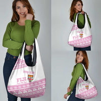 Fiji Rugby 2025 Custom Grocery Bag Fijian Tapa Toso Viti Toso - Pink