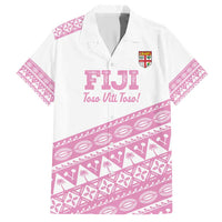 Fiji Rugby 2025 Custom Hawaiian Shirt Fijian Tapa Toso Viti Toso - Pink LT14 Pink - Polynesian Pride