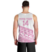 Fiji Rugby 2025 Custom Men Tank Top Fijian Tapa Toso Viti Toso - Pink LT14 - Polynesian Pride