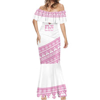 Fiji Rugby 2025 Custom Mermaid Dress Fijian Tapa Toso Viti Toso - Pink LT14 - Polynesian Pride