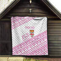 Fiji Rugby 2025 Custom Quilt Fijian Tapa Toso Viti Toso - Pink