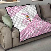 Fiji Rugby 2025 Custom Quilt Fijian Tapa Toso Viti Toso - Pink