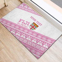 Fiji Rugby 2025 Custom Rubber Doormat Fijian Tapa Toso Viti Toso - Pink