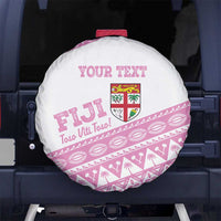 Fiji Rugby 2025 Custom Spare Tire Cover Fijian Tapa Toso Viti Toso - Pink LT14 No hole Pink - Polynesian Pride