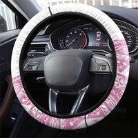 Fiji Rugby 2025 Steering Wheel Cover Fijian Tapa Toso Viti Toso - Pink LT14 - Polynesian Pride
