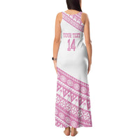 Fiji Rugby 2025 Custom Tank Maxi Dress Fijian Tapa Toso Viti Toso - Pink LT14 - Polynesian Pride