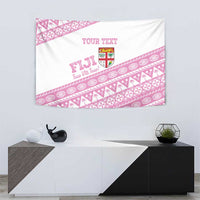 Fiji Rugby 2025 Custom Tapestry Fijian Tapa Toso Viti Toso - Pink LT14 - Polynesian Pride