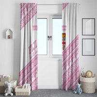 Fiji Rugby 2025 Custom Window Curtain Fijian Tapa Toso Viti Toso - Pink LT14 - Polynesian Pride