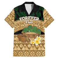 Bula Fiji Kava Bowl Family Matching Mermaid Dress and Hawaiian Shirt Fijian Tapa Cloth Vintage Vibe LT14 Dad's Shirt - Short Sleeve Brown - Polynesian Pride