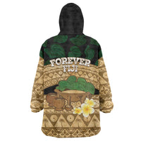 Bula Fiji Kava Bowl Wearable Blanket Hoodie Fijian Tapa Cloth Vintage Vibe LT14 - Polynesian Pride