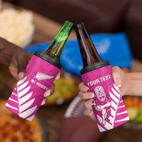 New Zealand Silver Fern Rugby Custom 4 in 1 Can Cooler Tumbler Go All Black Maori Pink Version LT14 - Polynesian Pride