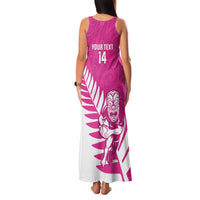 New Zealand Silver Fern Rugby Custom Family Matching Tank Maxi Dress and Hawaiian Shirt Go All Black Maori Pink Version LT14 - Polynesian Pride