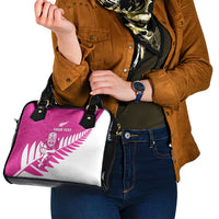 New Zealand Silver Fern Rugby Custom Shoulder Handbag Go All Black Maori Pink Version