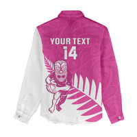 New Zealand Silver Fern Rugby Custom Women Casual Shirt Go All Black Maori Pink Version LT14 - Polynesian Pride