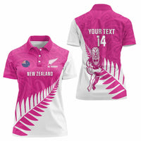 New Zealand Silver Fern Rugby Custom Women Polo Shirt Go All Black Maori Pink Version LT14 - Polynesian Pride
