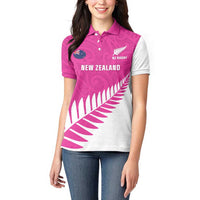 New Zealand Silver Fern Rugby Custom Women Polo Shirt Go All Black Maori Pink Version LT14 - Polynesian Pride