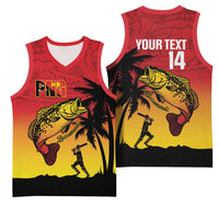 Custom Papua New Guinea Cricket Basketball Jersey PNG Barramundis - Polynesian Pride