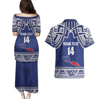 Custom Samoa Cricket Couples Matching Puletasi and Hawaiian Shirt Go Champions Samoan - Polynesian Pride