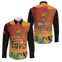 Personalised Papua New Guinea Independence Day Family Matching Off Shoulder Maxi Dress and Hawaiian Shirt One People One Nation One Country