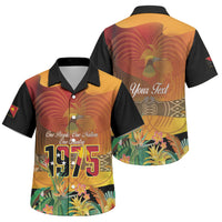 Personalised Papua New Guinea Independence Day Family Matching Off Shoulder Maxi Dress and Hawaiian Shirt One People One Nation One Country