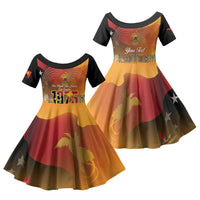 Personalised Papua New Guinea Independence Day Family Matching Short Sleeve Bodycon Dress and Hawaiian Shirt One People One Nation One Country