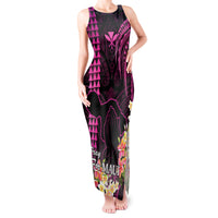 Personalised Hawaii Tank Maxi Dress Pray For Maui Hawaiian Plumeria Be Strong Pink Verison LT14 Women Pink - Polynesian Pride