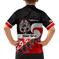Personalised Te Reo Maori New Zealand Family Matching Off Shoulder Maxi Dress and Hawaiian Shirt Kia Haka Maori Fern With Tino Rangatiratanga LT14 - Polynesian Pride