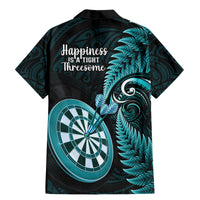 New Zealand Darts Family Matching Mermaid Dress and Hawaiian Shirt Happiness Is A Tight Threesome Maori Turquoise LT14 - Polynesian Pride