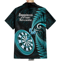 New Zealand Darts Family Matching Summer Maxi Dress and Hawaiian Shirt Happiness Is A Tight Threesome Maori Turquoise LT14 - Polynesian Pride